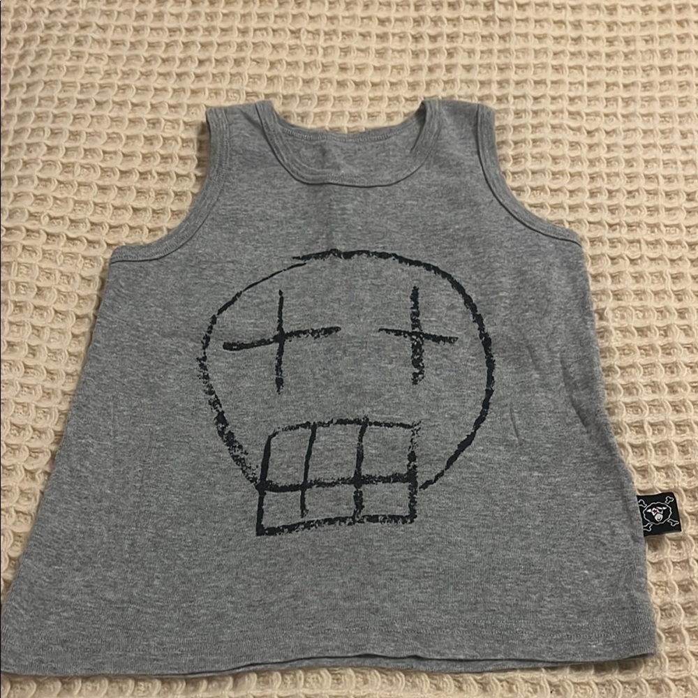 nununu Gray Minimalist Graphic Tank Top